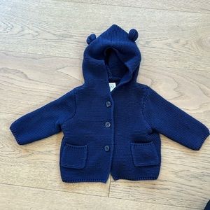 Baby Gap Navy Knit jacket with hood